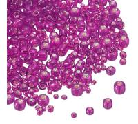 sourcing map 2848pcs Iridescent Glass Seed Beads 1.5/2/3/4mm Acrylic Round Bugle Beads for DIY Jewelry Craft Plants Making Fabric Felt Ornaments, Dark Rose Red