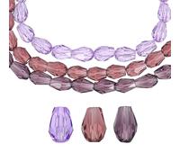 sourcing map 285 PCS Teardrop Crystal Glass Beads, 3x5mm Faceted Shape Crystal AB for Necklace Bracelet Earrings DIY Jewelry Crafts Making Supplies, Medium Purple/Violet/Purple