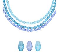 sourcing map 285 PCS Teardrop Crystal Glass Beads, 3x5mm Vertical Hole Faceted Glass Teardrop Spacer Beads for Necklace Bracelet DIY Jewelry Making, Lake Blue AB/Blue AB/Blue-Purple AB