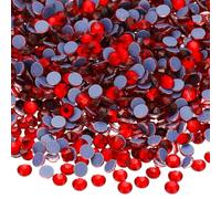 sourcing map 2880 Pcs Hotfix Rhinestone Flatback 2.8mm Gem Crystal Round Resin Trims Beads Gem for Crafts Clothes DIY Decoration Nail Art, (SS10, Red)