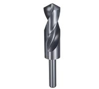 sourcing map 28mm Drill Bit 1/2" Reduced Shank Round 4341 High Speed Steel Nitriding Black 118° Standard Point for Plastic Wood Copper Aluminum Iron Medium Soft Metal