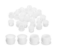 sourcing map 28Pcs 11mm(7/16") Nylon Hole Plugs, Flush Type Panel Round Snap in Fastener Knockout Locking Plugs for Furniture Insert End Caps Panels, White