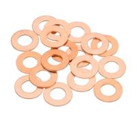 sourcing map 28Pcs Flat Washer, M8 Copper Washers Copper Sealing Ring Crush Washer Kit Assortment, 8mm ID, 16mm OD, 1mm Thick for Bolts Screws Machinery Repair