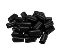 sourcing map 28Pcs Rubber End Caps, 11mm(7/16") ID 24mm(29/32") Height Round Screw Thread Protectors Flexible Screw Bolt Covers Caps for Metal Tube Rod Bolt, Black