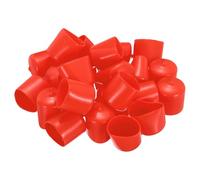 sourcing map 28Pcs Rubber End Caps, 29mm(1 1/8") ID 29mm(1 3/32") Height Round Screw Thread Protectors Flexible Screw Bolt Covers Caps for Metal Tube Rod Bolt, Red