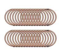sourcing map 28pcs Shower Curtain Rings, 1.5 Inch ID Metal Round Snap Shower Curtain Hooks Glide Smoothly Shower Hooks for Bathroom Shower Curtain Rods, Vintage Copper