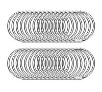 sourcing map 28pcs Shower Curtain Rings, 1.5 Inch ID Metal Round Snap Shower Curtain Hooks Glide Smoothly Shower Hooks for Bathroom Shower Curtain Rods, Silver