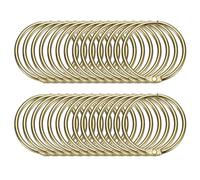 sourcing map 28pcs Shower Curtain Rings, 1.5 Inch ID Metal Round Snap Shower Curtain Hooks Glide Smoothly Shower Hooks for Bathroom Shower Curtain Rods, Gold