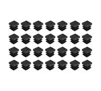 sourcing map 28Pcs Square Plastic Plugs, 13 x 13mm/0.51 x 0.51inch PE Pipe Tubing End Caps for 9-11mm/0.35-0.43inch Square Tube Furniture Chair Leg, Black
