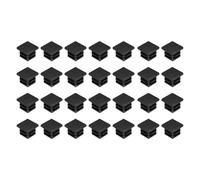 sourcing map 28Pcs Square Plastic Plugs, 19 x 19mm/0.75 x 0.75inch PE Pipe Tubing End Caps for 15-17mm/0.59-0.67inch Square Tube Furniture Chair Leg, Black