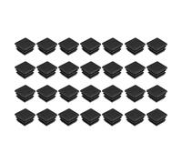 sourcing map 28Pcs Square Plastic Plugs, 20 x 20mm/0.79 x 0.79inch PE Pipe Tubing End Caps for 16-18mm/0.63-0.71inch Square Tube Furniture Chair Leg, Black