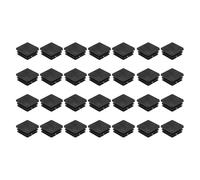 sourcing map 28Pcs Square Plastic Plugs, 25 x 25mm/0.98 x 0.98inch PE Pipe Tubing End Caps for 20-23mm/0.79-0.91inch Square Tube Furniture Chair Leg, Black