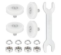sourcing map 29 mm Drawer Rollers Wheel Cabinet Positioning Sliding with Screw Washer Wrench for File Document Cabinets DIY Replacement Parts White, 4 Pcs