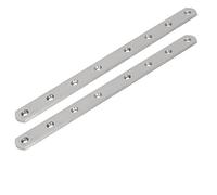 sourcing map 295mmx25mmx4mm Stainless Steel Straight Flat Fixing Mending Plates Brackets 2pcs