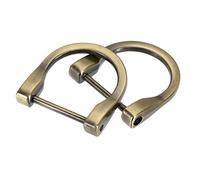 sourcing map 29mm(1.14") U Shape Horseshoe D-Rings Screw-in Shackle Buckle for DIY Craft, Light Bronze 4pcs