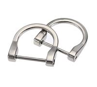sourcing map 29mm(1.14") U Shape Horseshoe D-Rings Screw-in Shackle Buckle for DIY Craft, Silver Tone 4pcs