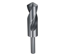 sourcing map 29mm Drill Bit 1/2" Reduced Shank Round 4241 High Speed Steel Nitriding Black 118° Standard Point for Plastic Wood Copper Aluminum Iron Medium Soft Metal