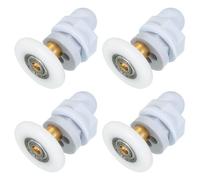 sourcing map 29mm Shower Door Rollers, Sliding Shower Doors Runners Wheels Replacement Copper Rod Pulley for Bathroom Glass Doors 4-6mm, White 4 Pcs
