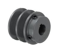 sourcing map 2AK20-5/8 V-Belt Sheave 5/8"Bore 2"OD Double Groove Web Sheave Bored-to-Size Sheave, Cast Iron, Belt Section for 4L or A Belt