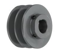 sourcing map 2AK30-1 V-Belt Sheave 1"Bore 3.05"OD Double Groove Web Sheave Bored-to-Size Sheave, Cast Iron, Belt Section for 4L or A Belt