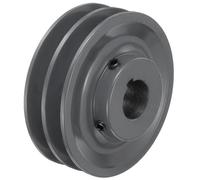 sourcing map 2AK44-1 V-Belt Sheave 1"Bore 4.25"OD Double Groove Web Sheave Bored-to-Size Sheave, Cast Iron, Belt Section for 4L or A Belt
