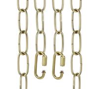 sourcing map 2ft Lighting Hanging Chain, 3mm/0.12" Looping Metal Pendant Chandelier Chain Extension with 2 Quick Link Lock for Hanging Plant Pendant Chandelier Light Fixture, Light Copper
