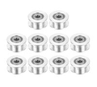 sourcing map 2GT Idler Pulley Toothless 4mm Bore Aluminum Timing Pulley Wheel for 6mm Width Timing Belt for 3D Printer, CNC, Timing Belt-10 Pcs Silver