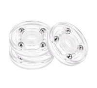 sourcing map 2inch Rotating Swivel Stand with Steel Ball Bearings Lazy Susan Base Turntable for Kitchen Corner Cabinets, Clear Pack of 4