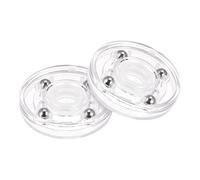 sourcing map 2inch Rotating Swivel Stand with Steel Ball Bearings Lazy Susan Base Turntable for Kitchen Corner Cabinets, Clear Pack of 2
