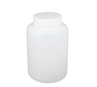 sourcing map 2L Plastic Wide Mouth Laboratory Reagent Bottle Sample Sealling Bait Bottle White