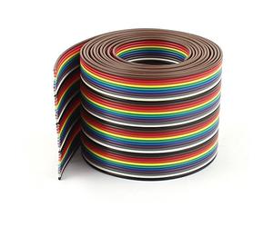 sourcing map 2m 6.5ft 40 Way Rainbow Color IDC Flat Ribbon Cable 1.27mm for DIY