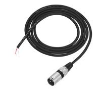 sourcing map 2m/7ft XLR Microphone Open End Cable, 3Pin XLR Male OFC Microphone Cable Pigtail Bare Wire Connector Speaker Audio Extension Cord for DJ/PA Amplifier Subwoofer, Black