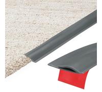 sourcing map 2M Carpet to Tile Transition Strip, Self-Adhesive Carpet Edge Strip, TPE Gap Cover, Laminate Edge Trim for Uneven Surfaces, Dark Gray