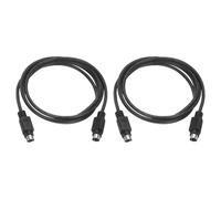 sourcing map 2m PS/2 Mouse and Keyboard Extension Cable - 2 Pack 28 AWG 6 Pin UL2464 Copper Wires Male to Male Extension Cable for PS/2 Round Mouse Keyboard, Black
