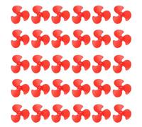 sourcing map 2mm DC Motor Shaft Propeller, 30mm Fan Shape 3-blade Plastic Round Propellers for DIY Model Airplane Science Education Toys Motor RC Boat Micro (Red, Pack of 30)