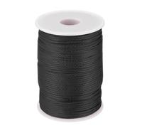 sourcing map 2mm Polypropylene Rope Braided Ropes, 100m Nylon Rope Hollow Utility Cord for Clothesline, Camping, Hiking, Outdoor, Black
