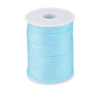 sourcing map 2mm Polypropylene Rope Braided Ropes, 100m Nylon Rope Hollow Utility Cord for Clothesline, Camping, Hiking, Outdoor, Sky Blue