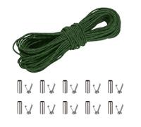sourcing map 2mm Reflective Guyline Camping Paracord, 65ft Thin Reflective Cord Rope with Cord End Caps for DIY Shoe Laces, Tarp Hiking Tent Camping, Green