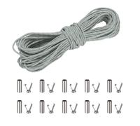 sourcing map 2mm Reflective Guyline Camping Paracord, 65ft Thin Reflective Cord Rope with Cord End Caps for DIY Shoe Laces, Tarp Hiking Tent Camping, Light Gray