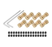 sourcing map 2mm to 2.3mm Bore Rigid Coupling 20mm Length 9mm Dia M3 Brass Shaft Coupler Connector for 3D Printers DIY Car Boat Copper Tone, with 8pcs Coupling, 32pcs Screws, 2pcs Wrench