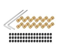 sourcing map 2mm to 3mm Bore Rigid Coupling 20mm Length 9mm Dia M3 Brass Shaft Coupler Connector for 3D Printers DIY Car Boat Copper Tone, with 12pcs Coupling, 48pcs Screws, 2pcs Wrench