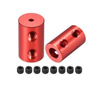 sourcing map 2mm to 6mm Bore Rigid Coupling Set Screw L20XD12 Aluminum Alloy,Shaft Coupler Connector for RC Airplane Boat, Motor Accessories,Red,2pcs