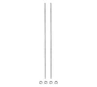 sourcing map 2Pack M4 x 300mm Fully Threaded Rod with 4 Pack Hex Nuts, 1.25mm Thread Pitch 304 Stainless Steel Right Hand Threaded Rods Bar Studs