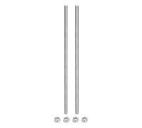 sourcing map 2Pack M8 x 200mm Fully Threaded Rod with 4 Pack Hex Nuts, 1.25mm Thread Pitch 304 Stainless Steel Right Hand Threaded Rods Bar Studs