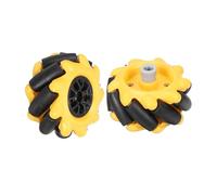 sourcing map 2Pack Mecanum Wheels Set, 48mm / 1.89 ABS Rubber Right Omnidirectional Wheels for Smart Robot Car Parts DIY Models Accessories, Yellow