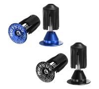 sourcing map 2Pair Bar End Plugs Aluminum Handlebar End Caps Bike Plugs 0.7oz Expanding Locking for MTB Road BMX Fixed Gear Bike, Blue Black