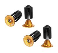 sourcing map 2Pair Bar End Plugs Aluminum Handlebar End Caps Bike Plugs 0.7oz Expanding Locking for MTB Road BMX Fixed Gear Bike, Yellow