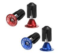 sourcing map 2Pair Bar End Plugs Aluminum Handlebar End Caps Bike Plugs 0.7oz Expanding Locking for MTB Road BMX Fixed Gear Bike, Red Blue