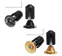 sourcing map 2Pair Bike Handlebar End Plugs Aluminum Bar End Caps 16-21mm Adjustment Expanding Locking with Tool for MTB Road BMX Fixed Gear Bike, Black Gold