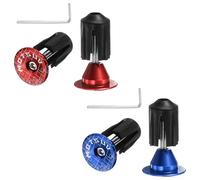 sourcing map 2Pair Bike Handlebar End Plugs Aluminum Bar End Caps 16-21mm Adjustment Expanding Locking with Tool for MTB Road BMX Fixed Gear Bike, Red Blue